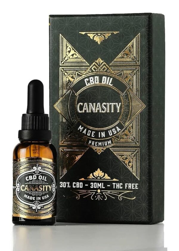Canasity CBD Oil 30% — 3000 mg broad-spectrum, bottle and box