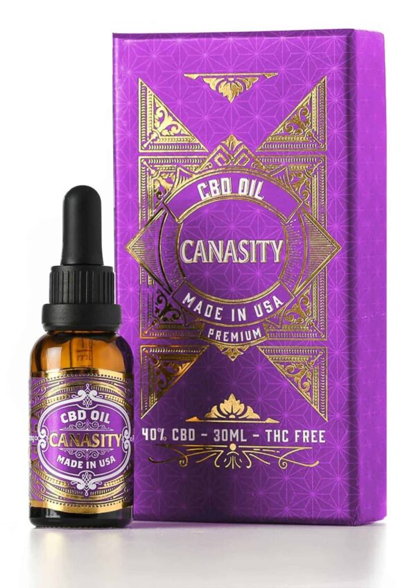 Canasity CBD Yağı yüzde 40 Geniş Spektrum — kutu ve şişe
